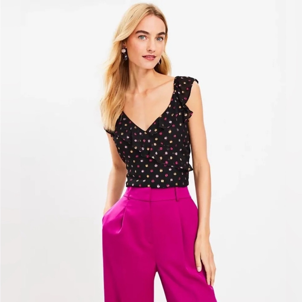 Shimmer dot Ruffle Top